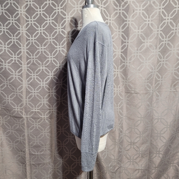Victoria Secret Long Sleeve Gray Henley - Picture 2 of 6